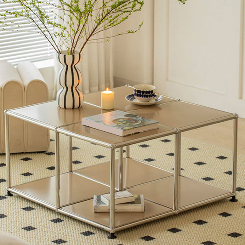 Contemporary Style Coffee Cocktail Table Metal 4 Legs Coffee Table
