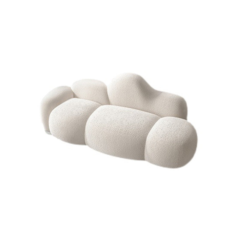 Sofa courbe en laine blanche moderne de 37,40 "High Square Bras canapé pour l'appartement