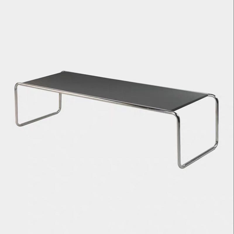 Modern Sled Wooden Coffee Table Set Rectangular Top Shape Cocktail Table