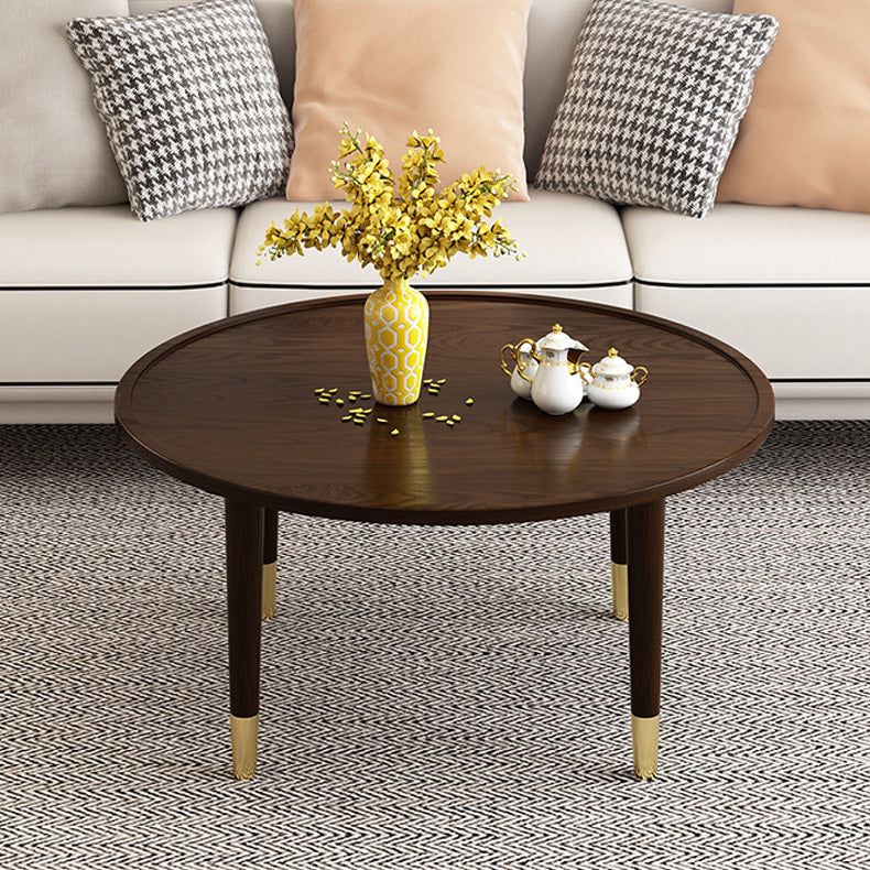 Tavolino moderno tavolino top a vassoio in legno rotondo 4 gambe