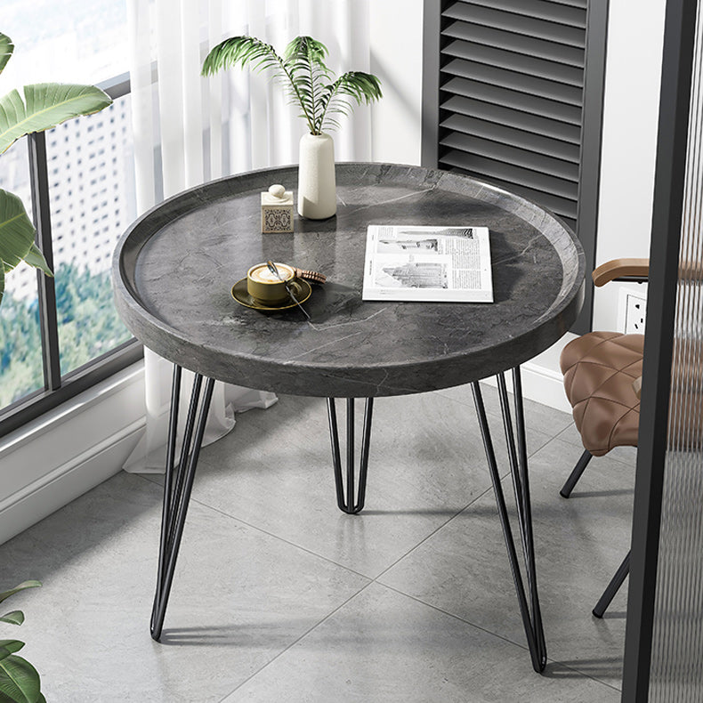 Wood 3 Legs Coffee Table Round Tray Top Coffee Table Minimalist Gray Clearhalo 'Coffee & Accent Tables' 'Coffee Tables' 'coffee_tables' 'furn' 'furn_coffee_tables' 'Furniture' 'Living Room Furniture' 5766775