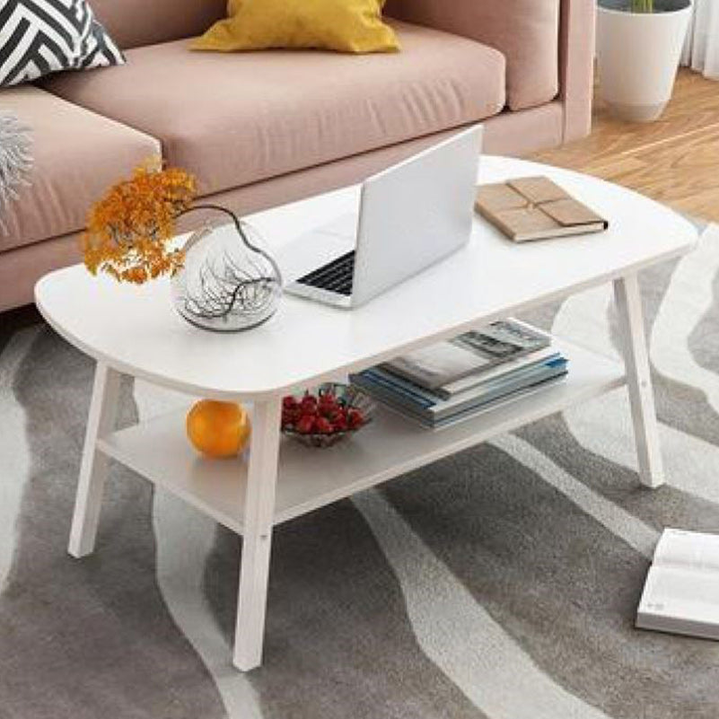 Moderno tavolino da caffè in legno da 19,6 "H rettangolo in acciaio 4 gambe tavolo da cocktail