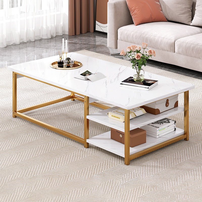 16.5 "H Modern Rectangle Made Made Mese Morthet Mesa de cóctel de marco de metal