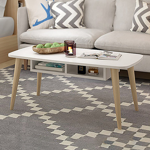 Tavolino da cocktail quadrati a 4 gambe tavolino in legno moderno minimalista