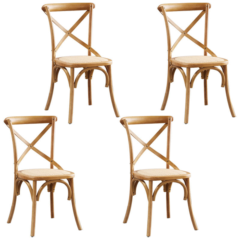 Cross Back Side Chair Traditional Wood Dining Kitchen Room Chair