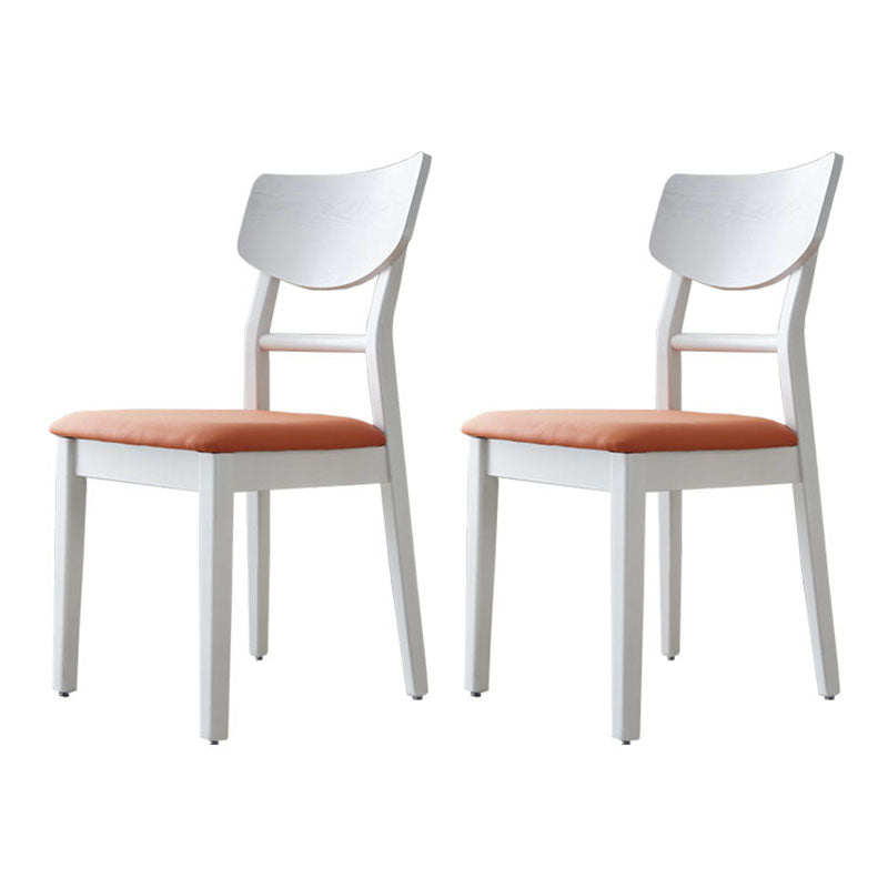 Scandinavian Leather Dining Chairs for Home Open Back Side Chair
