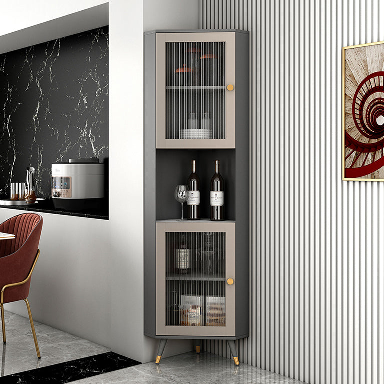 Stone di pietra glam e MDF Servizio di vetro da soggiorno da 69,5 "Herbole di vetro a buffet