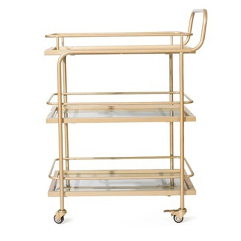 32.28" High Modern Style Prep Table Rolling Stone Prep Table for Dining Room Gold 3 Clearhalo 'furn' 'furn_kitchen_islands_carts' 'Furniture' 'Kitchen & Dining Furniture' 'Kitchen Islands & Carts' 'kitchen_islands_carts' 5768975