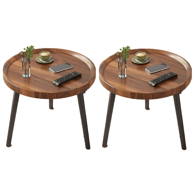 Minimalistische ronde houten zijde end tafel 3 benen Sofa hoektafel