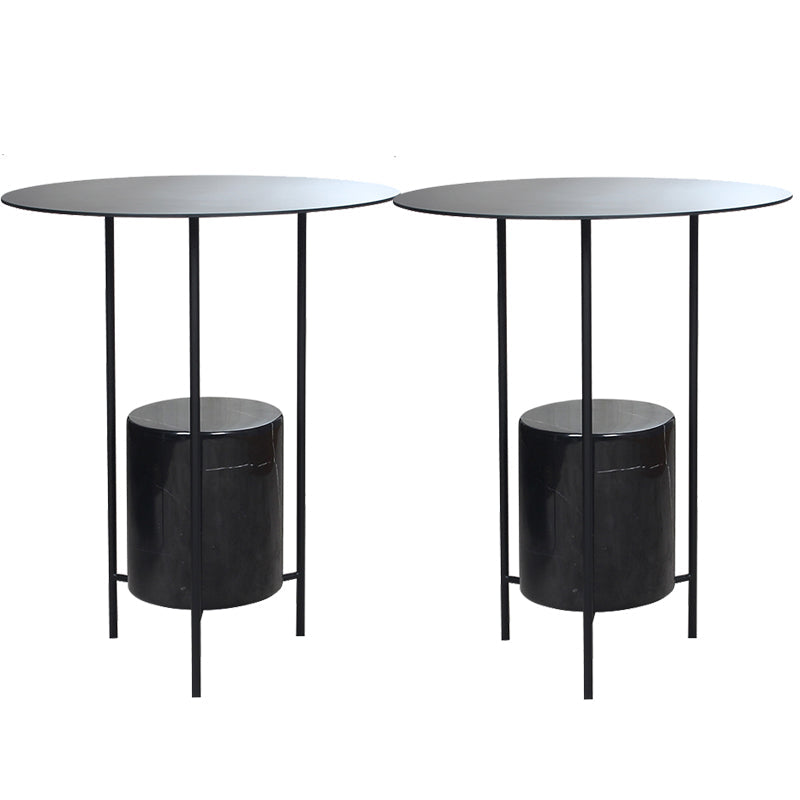 Triple Pin Round Side Table Mid-Century Metal Side End Table