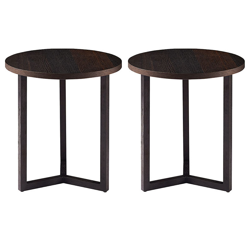 Round Wood Side Table Nordic Style Side Table for Living Room 20.9"L x 20.9"W x 22.4"H Brown 2 Clearhalo 'Coffee & Accent Tables' 'End & Side Tables' 'end_side_tables' 'furn' 'furn_end_side_tables' 'Furniture' 'Living Room Furniture' 5769390