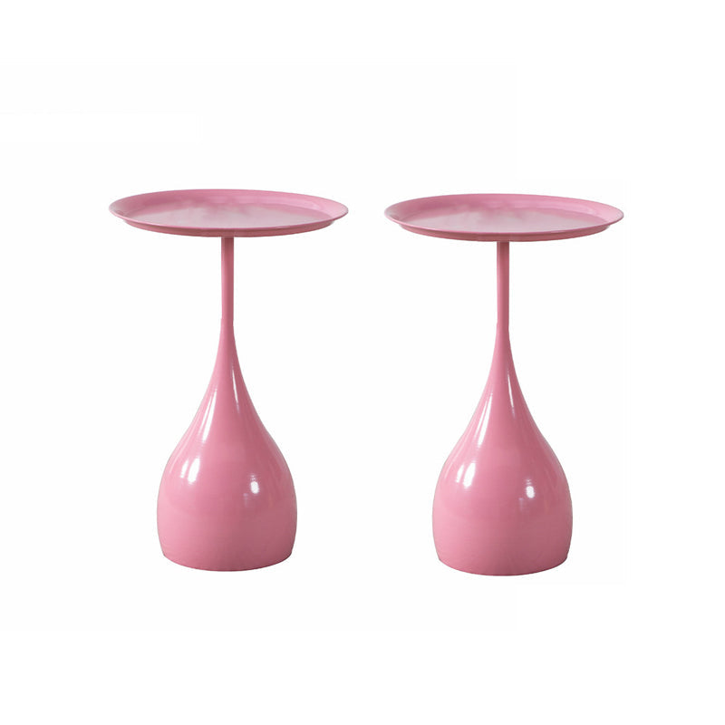 23.6 inch Tall Metal Side Table Minimalist Pedestal End Table Pink 2 Clearhalo 'Coffee & Accent Tables' 'End & Side Tables' 'end_side_tables' 'furn' 'furn_end_side_tables' 'Furniture' 'Living Room Furniture' 5769686