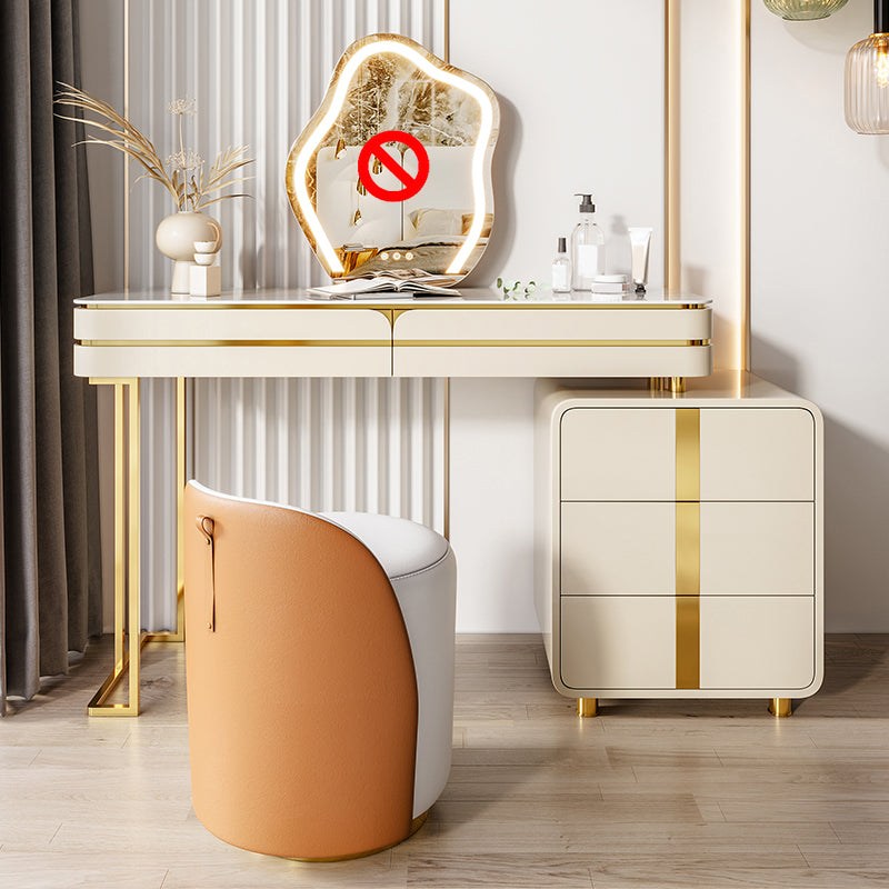 Massivholz Waschtisch Set Glam Slate Top Make -up Waschtisch Set