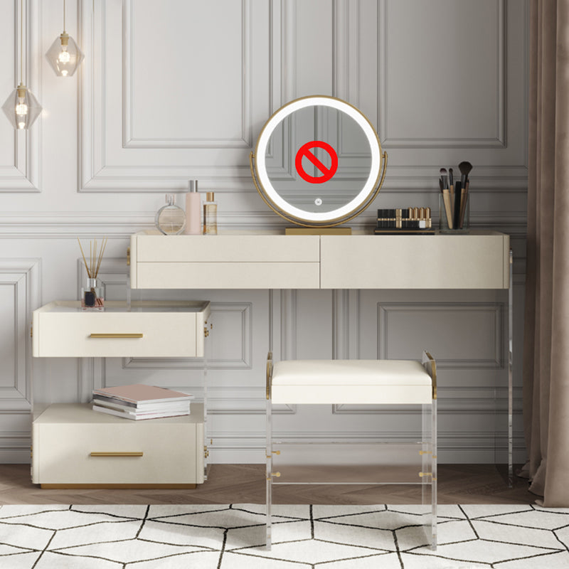 Glam leisteen bovenaankrandtafel Stoel Set massief houten make -upteller