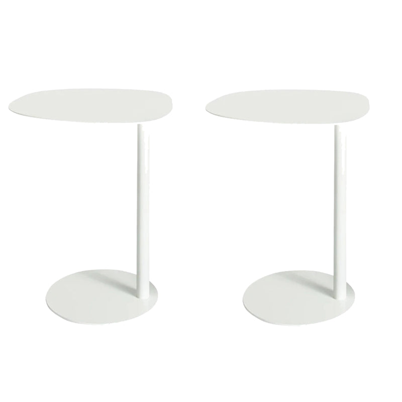 Mid-Century Pedestal Sofa Side Accent Table Iron End Slide Table White 2 Clearhalo 'Coffee & Accent Tables' 'End & Side Tables' 'end_side_tables' 'furn' 'furn_end_side_tables' 'Furniture' 'Living Room Furniture' 5770289