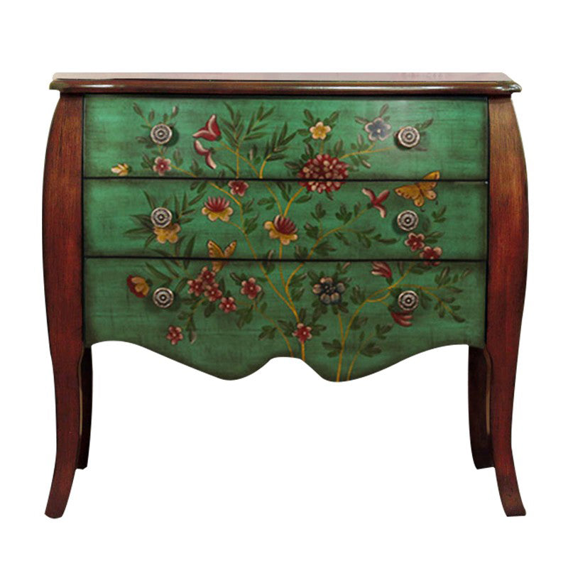 Mid-century Modern Accent Chest with Drawers, Wooden Rectangle Chest