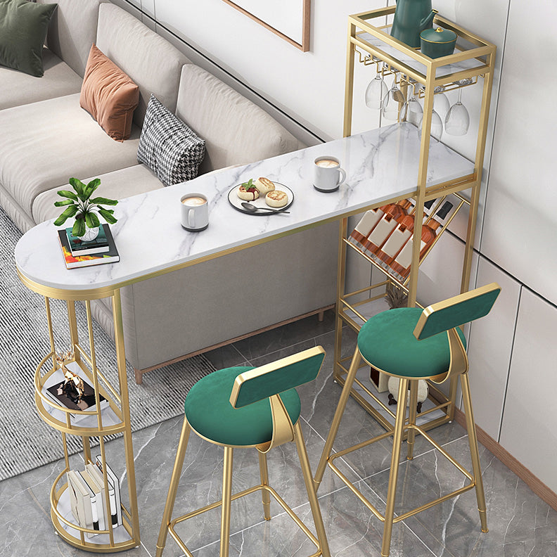 Tavolo da pub a forma irregolare in pietra sinterizzato tavolo da bistrot di bistrot lussuoso con doppio piedistallo