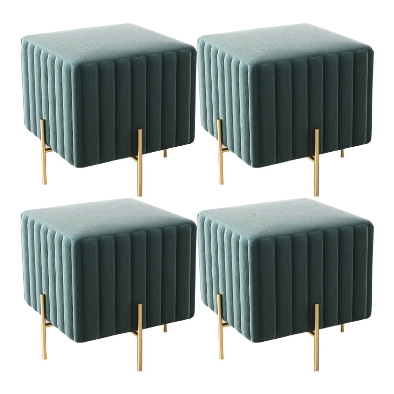 Glam Square Boucle Pouf Plain Samt Metallrahmen Wasserfestes osmanisches Fußstütze