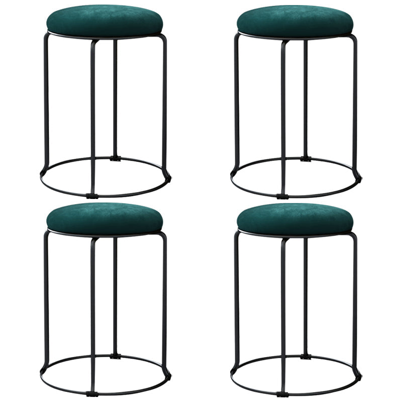 Round Standard Ottoman Mildew Resistant Solid Corduroy Glam Ottoman