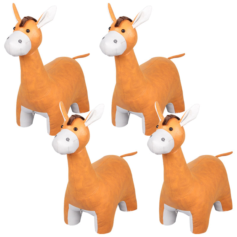 Modern Velvet Pouf Ottoman Contrast Color Donkey Shape Stain Resistant Pouf Chair