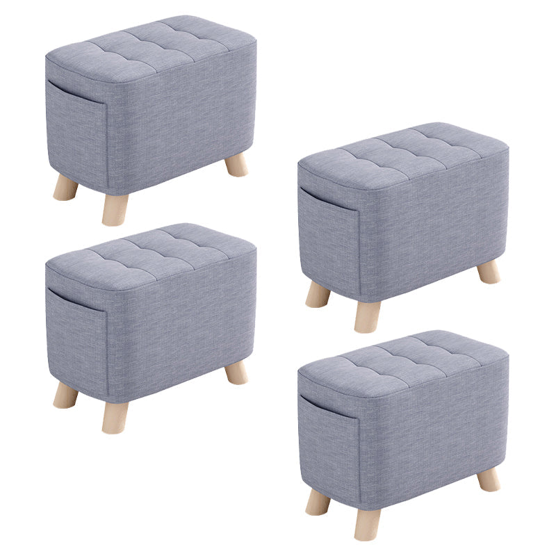 Modern Cotton Storage Pouf Plain Rectangle Tufted Chair Ottoman 16"L x 10"W x 14"H Light Gray 4 Piece Set Clearhalo 'furn' 'furn_ottomans_poufs' 'Furniture' 'Living Room Furniture' 'Ottomans & Poufs' 'ottomans_poufs' 5772200