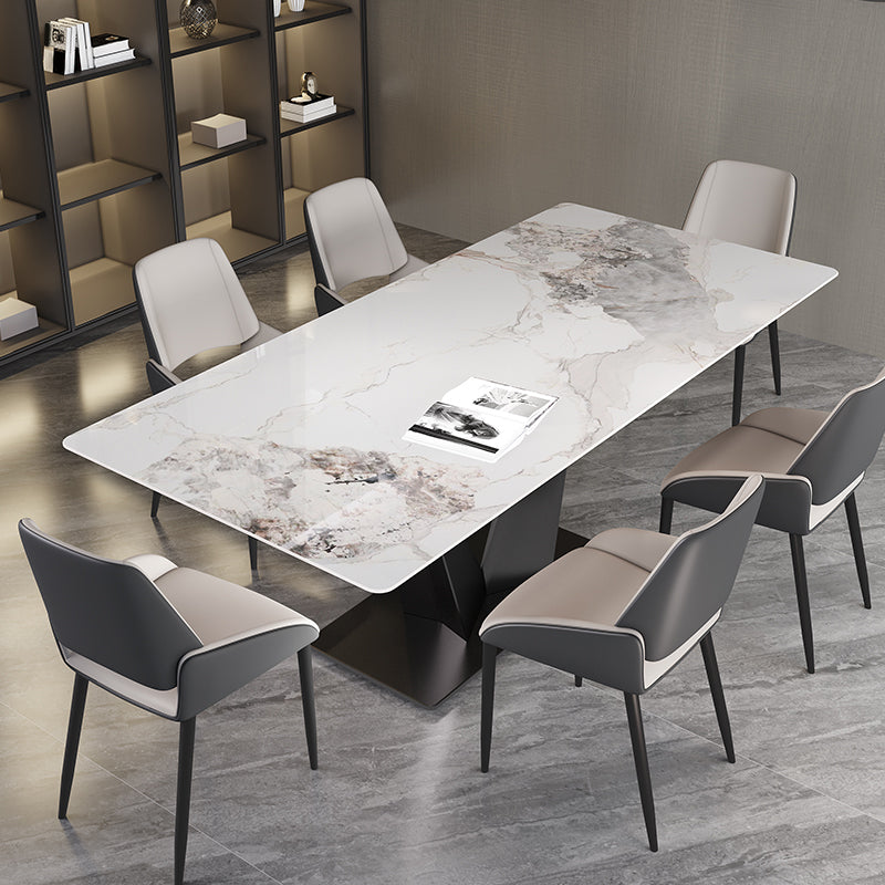 Ensemble de table en pierre fritté du rectangle moderne 1/4/5/7 pièces