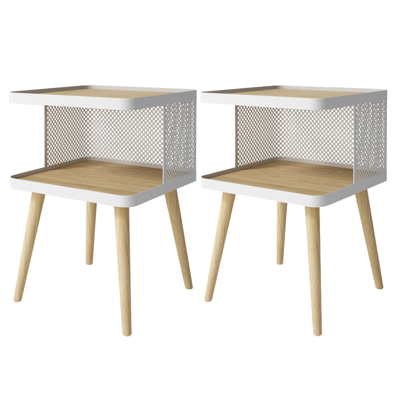 20 "H Accent Table table de nuit en bois perlé et table de nuit en métal étagère inférieure
