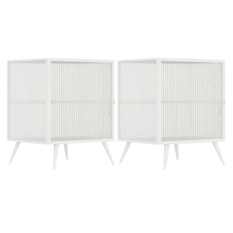 21.7 "H Accent Table Table table de nuit en verre et table de chevet en métal