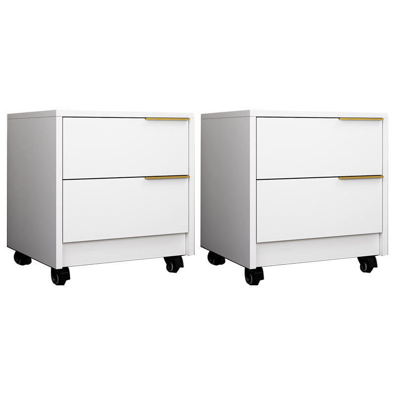 Table de nuit contemporaine de nuit de nuit en bois avec roulettes