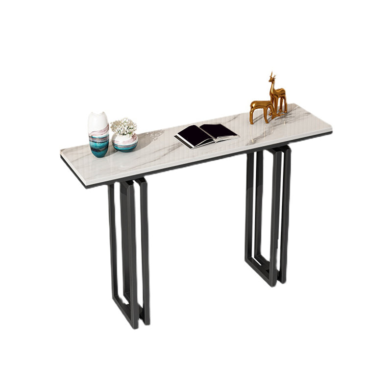 Tavolo da accento superiore moderno rettangolo con base di ferro per la tavola della console Hall