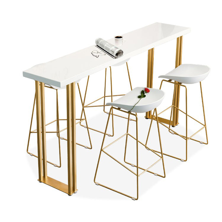 Walnut Solid Wood Bar Table Set 1/2/3/5 Pcs Glam Bar Table and Stools 5 Pieces: Table, 4 Stools Clearhalo 'Bar Furniture' 'furn' 'furn_home_bar_bar_sets' 'Furniture' 'Home Bars & Bar Sets' 'home_bar_bar_sets' 'Kitchen & Dining Furniture' 5780665