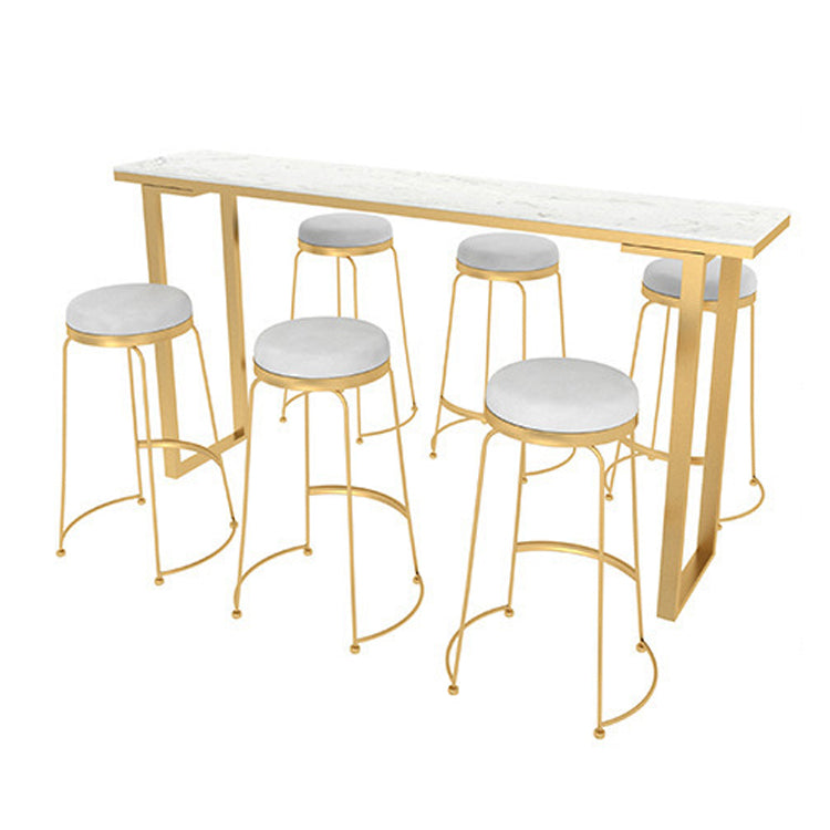 Set di tavoli da bar in marmo artificiale rettangolare lussuoso 1/2/3/4/5/7 pezzi set di banconi
