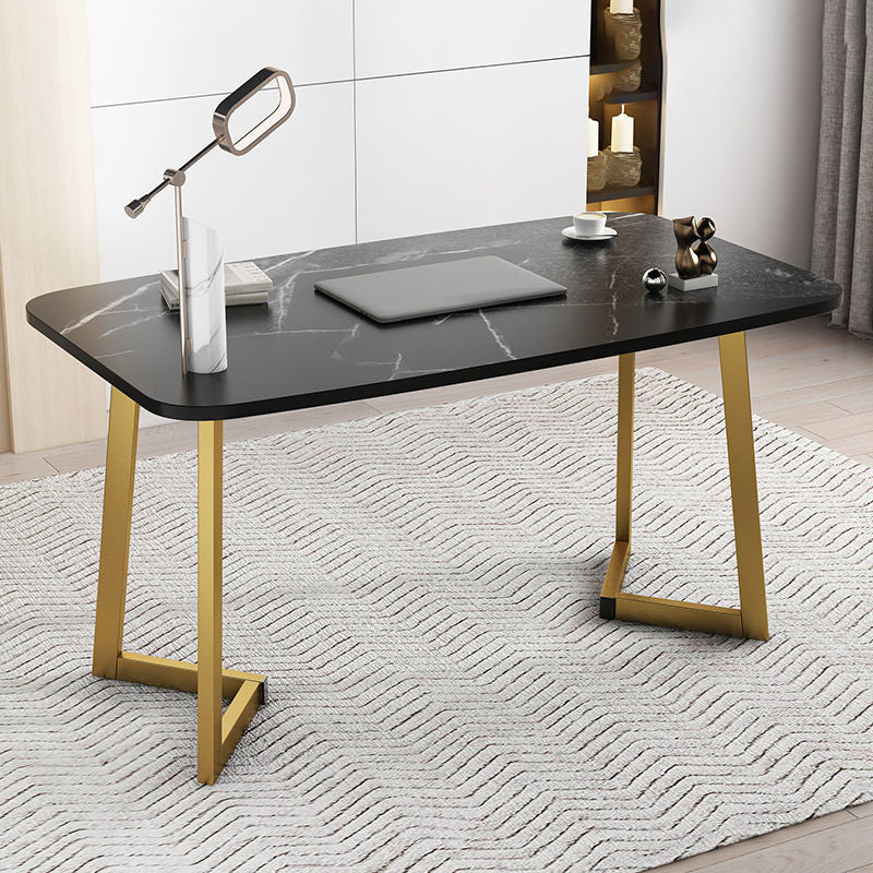 Bureau d'écriture en bois contemporain bureau de bureau rectangulaire avec des jambes en métal