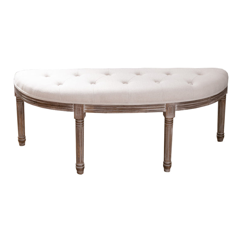 Traditional Solid Wood Seating Bench Distressed Finish Bench 49"L x 16.5"W x 18.5"H Off-White Clearhalo 'Benches' 'Chairs & Seating' 'furn' 'furn_benches' 'Furniture' 'Living Room Furniture' 5783639