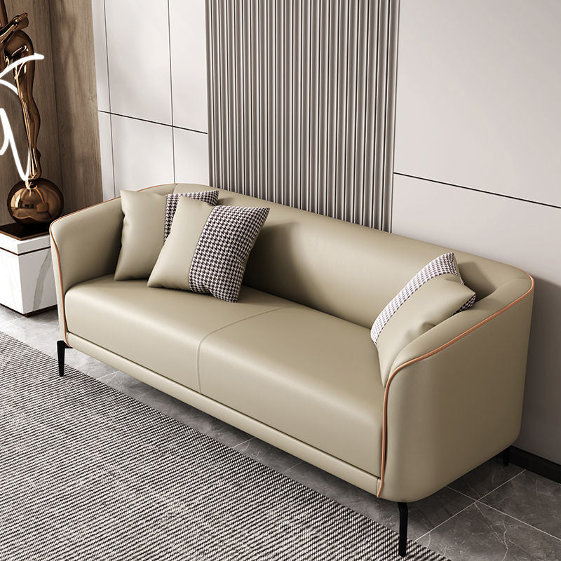 Faux Ledersofa Smoking -Arm -Sofa 25,98 "hoch für Wohnung, fleckresistent
