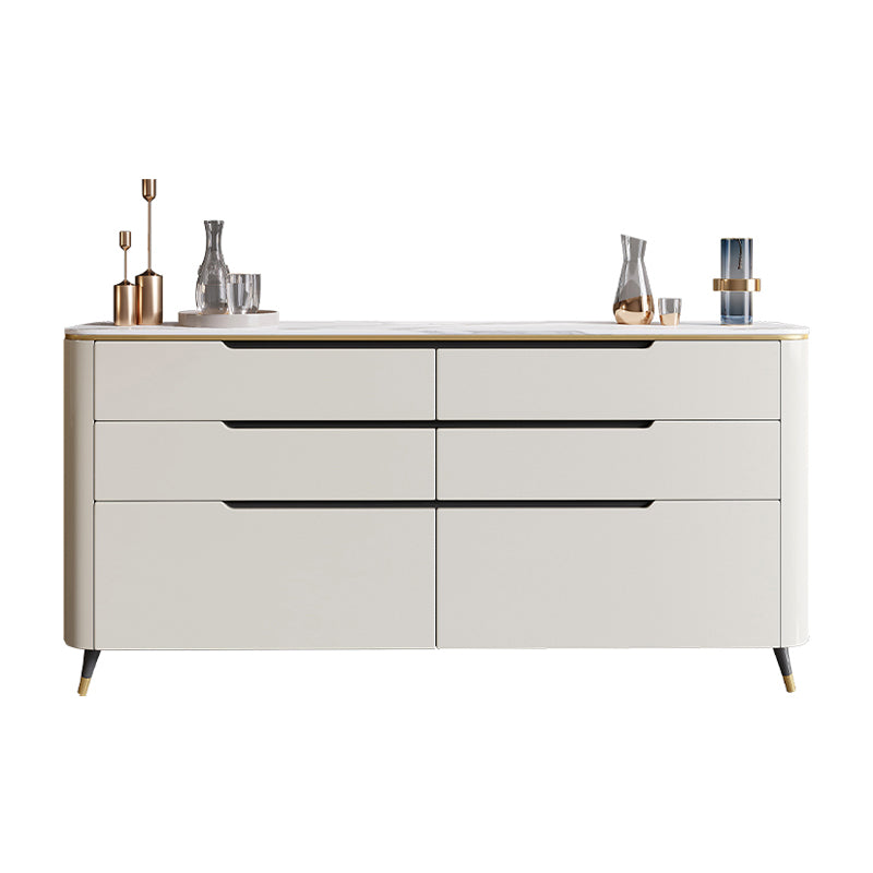 Modern Stone Sideboard a buffet con cassetti del soggiorno con gambe in legno massiccio