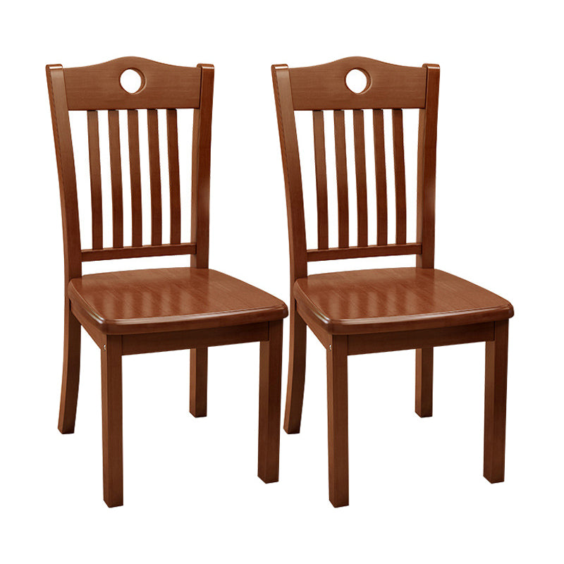 Traditional Style Chair Dining Kitchen Armless Chairs with Wooden Legs Walnut 2 Piece Set Clearhalo 'Dining Chairs' 'Dining Tables & Seating' 'dining_chair' 'furn' 'furn_dining_chair' 'Furniture' 'Kitchen & Dining Furniture' 5786156