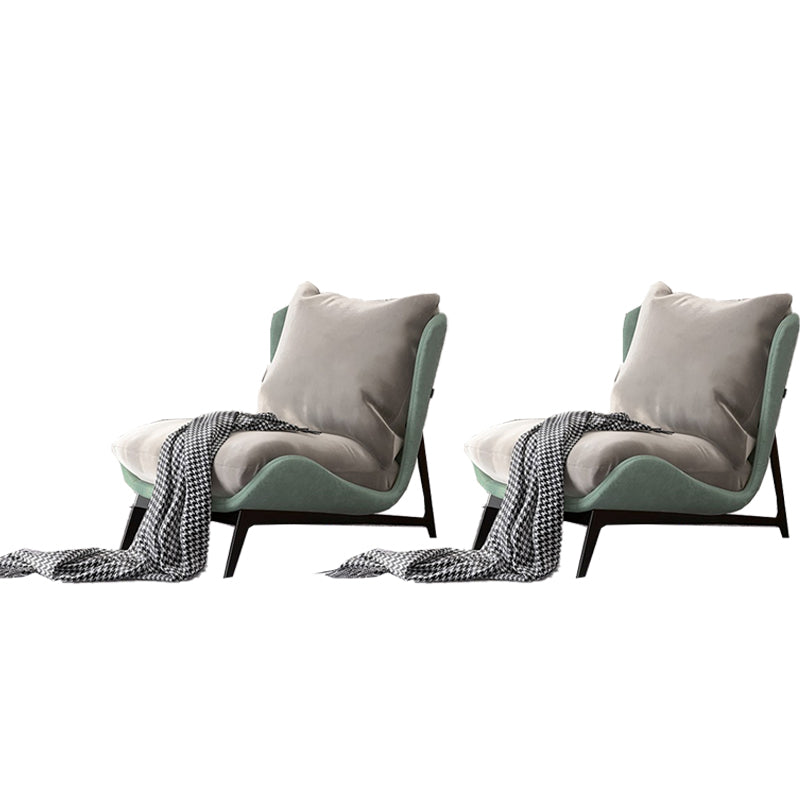 Industrial Style 26.77" Wide Pillow Back Armless Lounge Chair Green Grey 2 Piece Set Clearhalo 'Accent Chairs' 'accent_chairs' 'Chairs & Seating' 'furn' 'furn_accent_chairs' 'Furniture' 'Living Room Furniture' 5786299