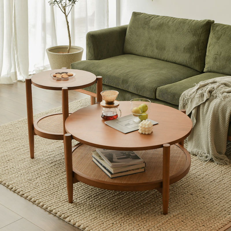 Tavolino da caffè rotondo a 4 gambe scandinavi per camera da letto