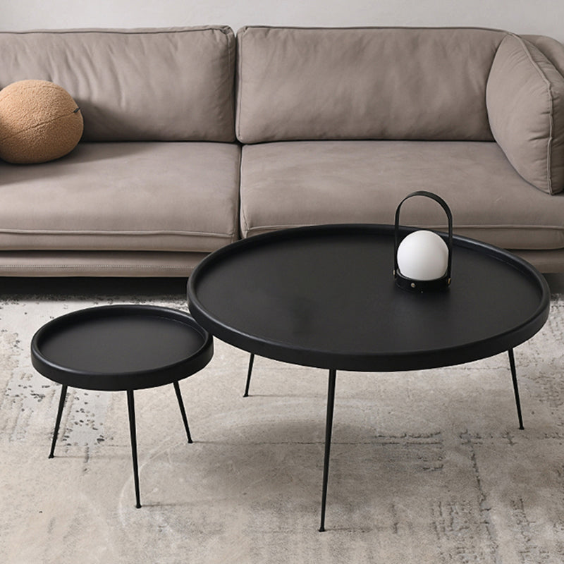 Scandinavian 3 Legs Coffee Table Round Wooden Coffee Table for Living Room 31.5"L x 31.5"W x 16"H + 18"L x 18"W x 20"H Clearhalo 'Coffee & Accent Tables' 'Coffee Tables' 'coffee_tables' 'furn' 'furn_coffee_tables' 'Furniture' 'Living Room Furniture' 5786716