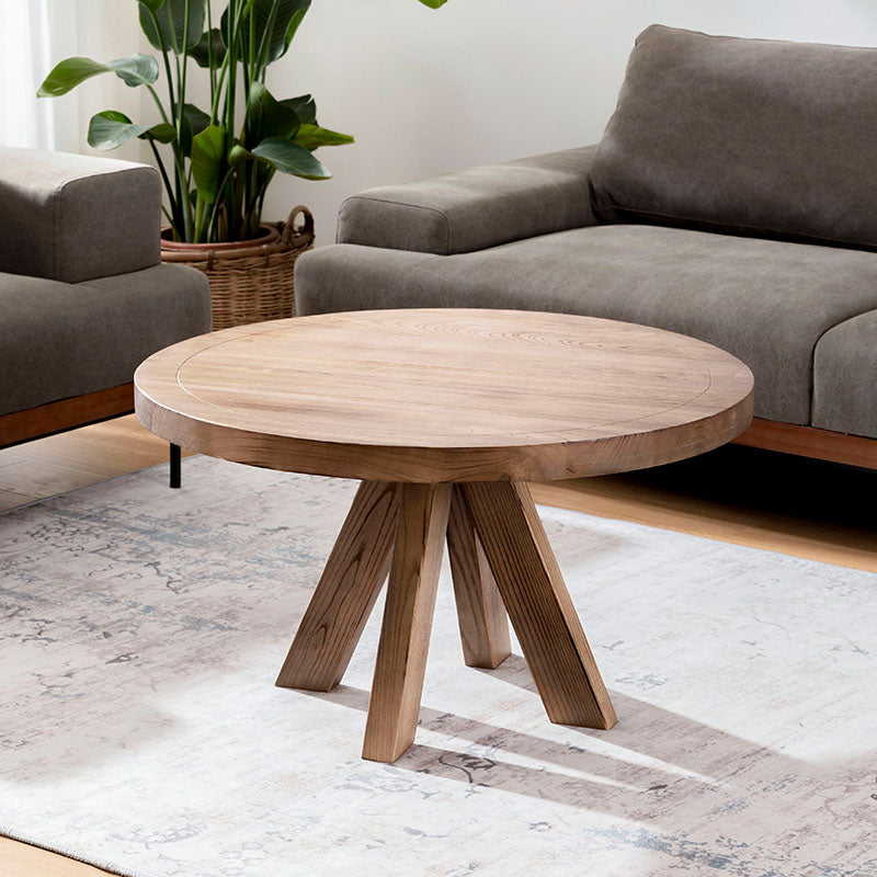 Scandinavo 4 gambe tavolino rotondo tavolino in legno set per soggiorno