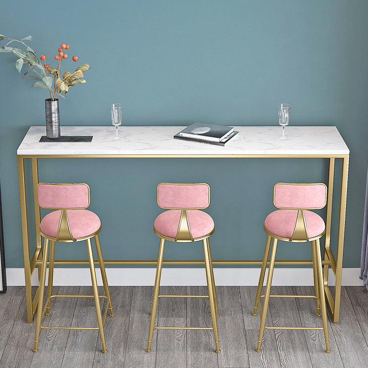 Tavolo da pub moderno tavolo da pub moderno di rettangolo in marmo con cavalletto metallico