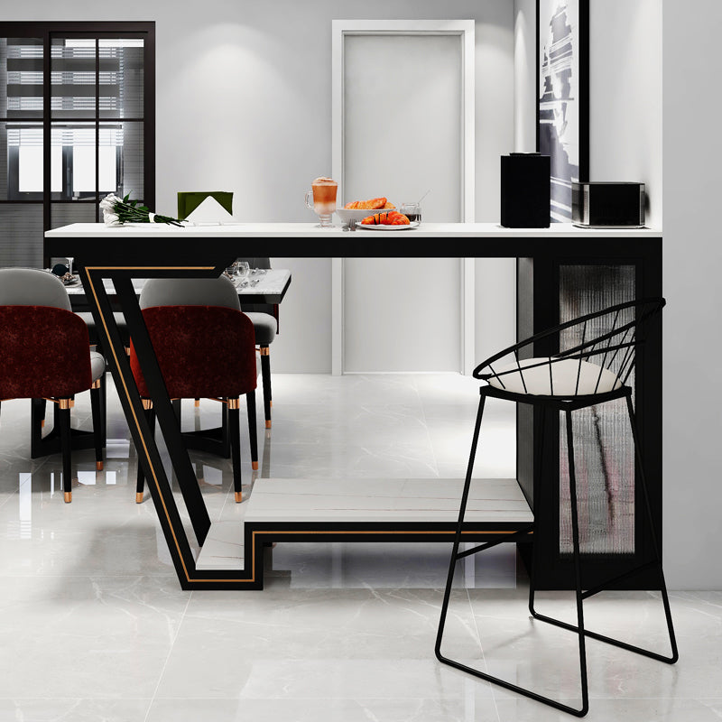 Tavolo da bistrot industriale con portata di pietra bianca in pietra tavolo da bar per casa