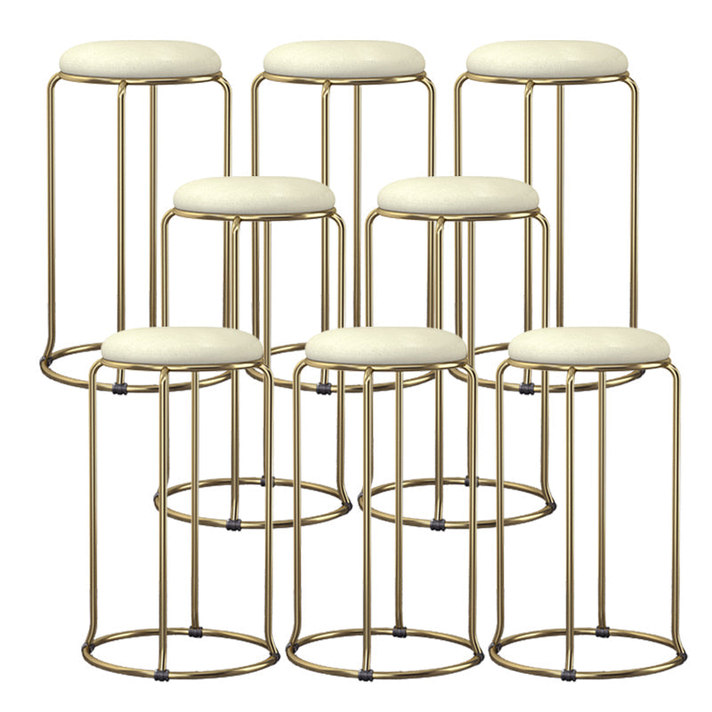 Tessuto di sgabelli da bancone impilabile scandinavo e contropiede di sedile rotondo in pelle finta