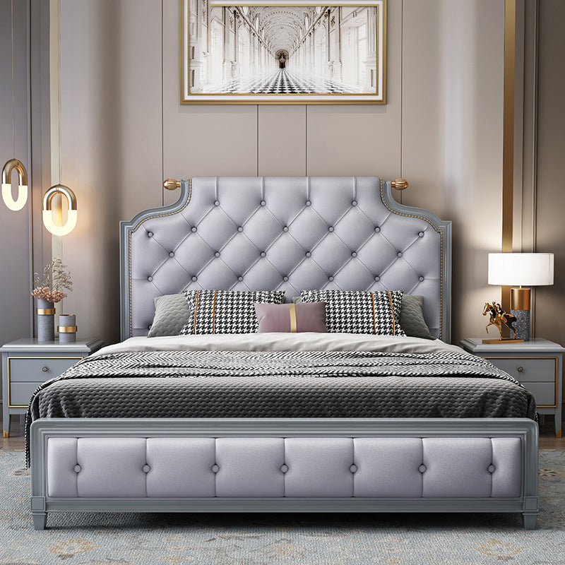 Tradizionale lettino trapuntato in legno 57,09 "Hux in pelle finta