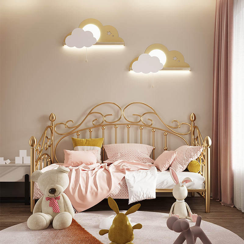 Cama de marco de cama metálico glamorosa 45 "de altura con cabecera