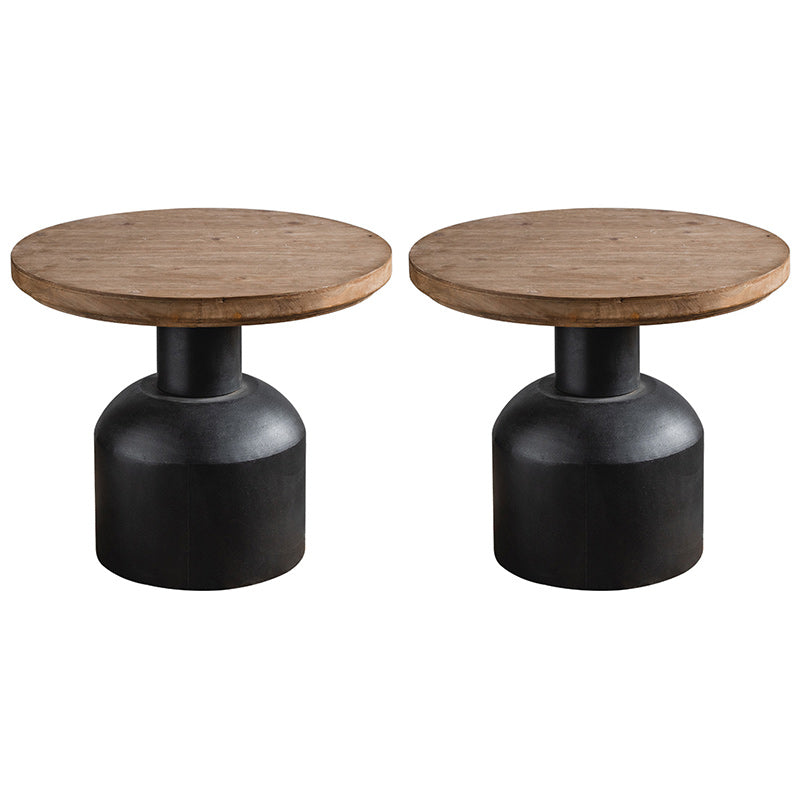 French Country Style Pedestal Base Base Round Old Solid Wood Table