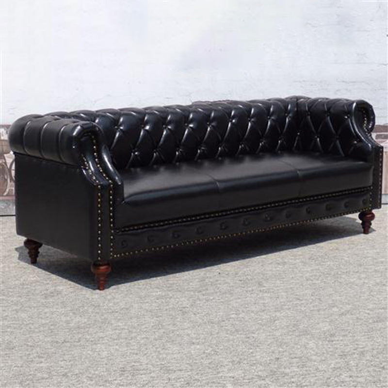 29.13 "Wide Tuxedo Arm Sofa Hedendaagse echte lederen bank met getuft rug