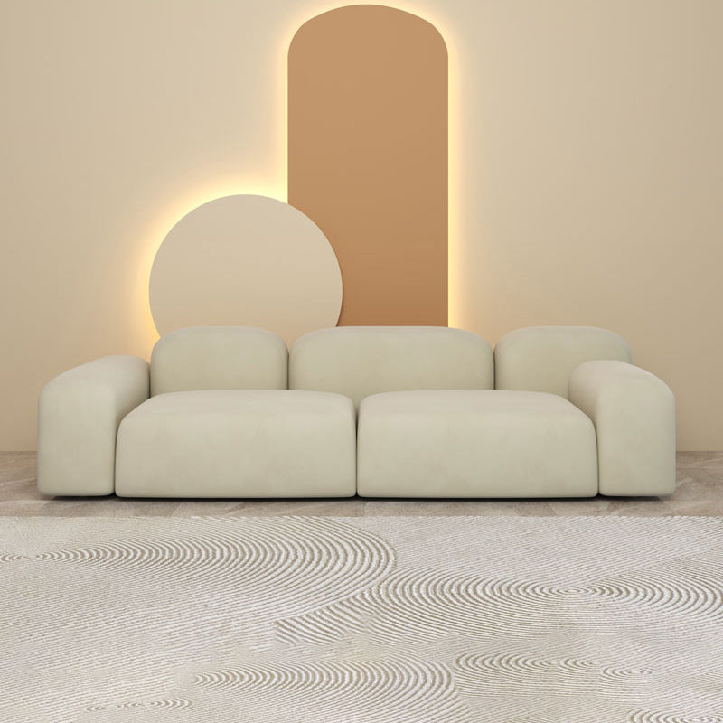 Blocchi di stile moderni divano sedioni a braccio quadrato di lana bianca - 25,6 "h