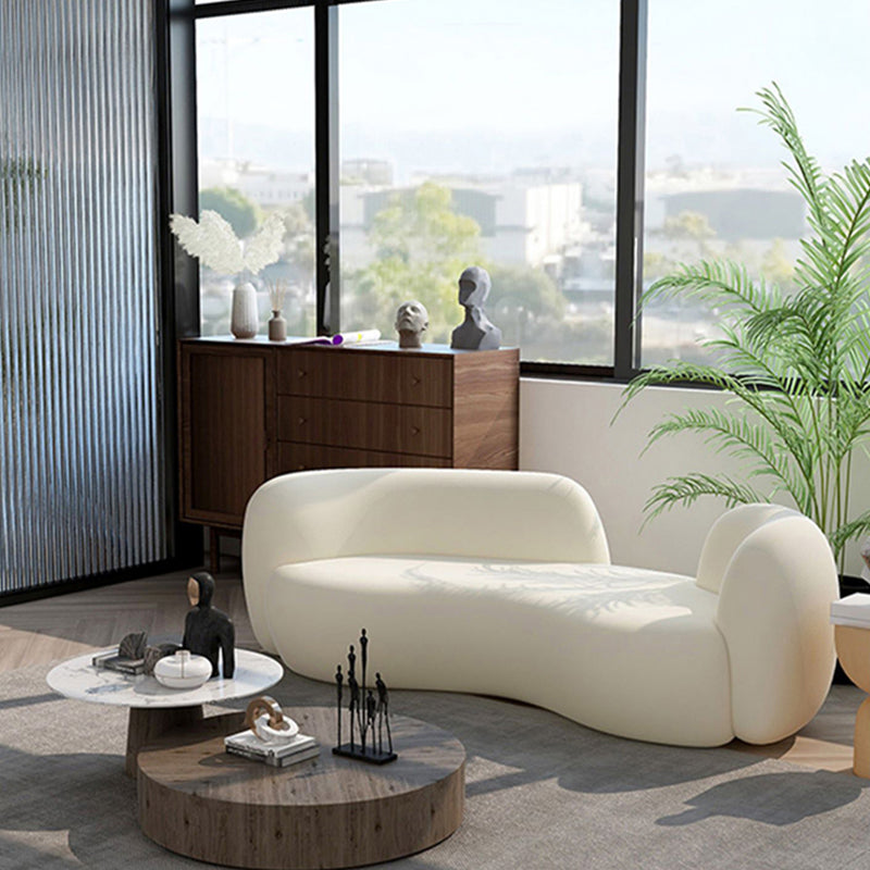 Ingebouwde arm gebogen bank voor appartement beige hedendaagse bank